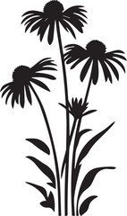 Sneezeweed Black And White, Vector Template Set for Cutting and Printing