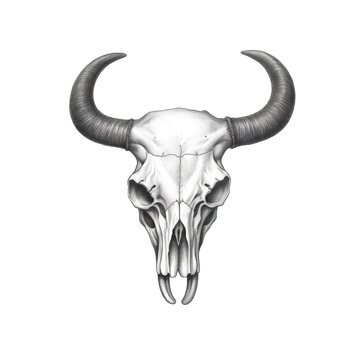 bone skull cow horn ai generated