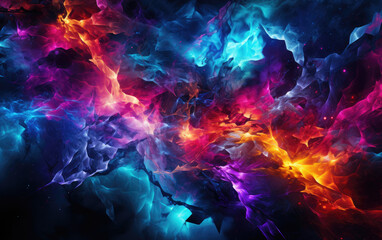 Digital artwork that explores the interplay between electric textures and cosmic elements AI Generative