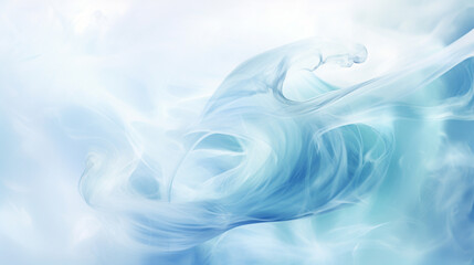 Fototapeta na wymiar Generative AI image of abstract blue smoke movement backdrop: Waves of serene blue mist cascade and intertwine, evoking a sense of calm and tranquility in their gentle, fluid motions.
