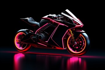 Abstract motorcycle with futuristic element. Ai generative.