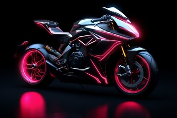 Abstract motorcycle with futuristic element. Ai generative.