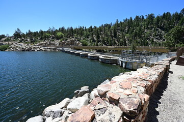 Bear Valley Dam at Big Bear lake in California. 