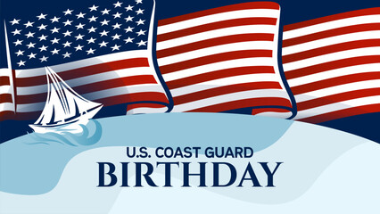 us coast guard birthday background design vector illustrator © Vanz Studio