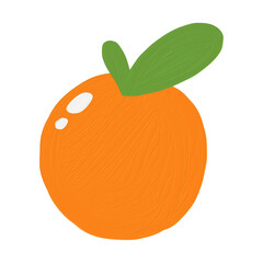 cute illustration minimal fruit with oil brush painting style