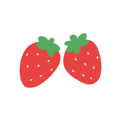 cute illustration minimal fruit with oil brush painting style