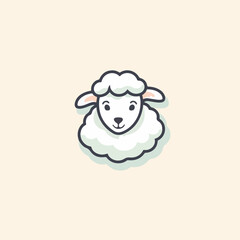 Sheep in cartoon, doodle style. 2d cut vector illustration in logo, icon style. 