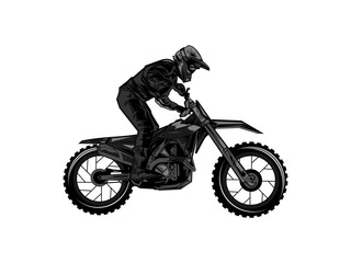 Fototapeta na wymiar motocross with a rider on a motorbike, motocross logo vector illustration