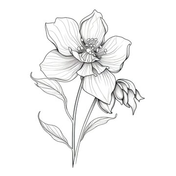 watercolor Hellebore flower ai generated