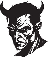 Devil man, Evil Man with horns, Vector illustration, SVG