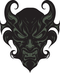Demon head, Devil mask, Scary mask Vector illustration, SVG

