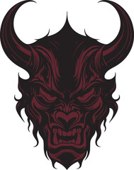 Demon head, Devil mask, Scary mask Vector illustration, SVG
