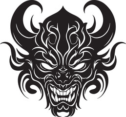 Demon head, Devil mask, Scary mask Vector illustration, SVG
