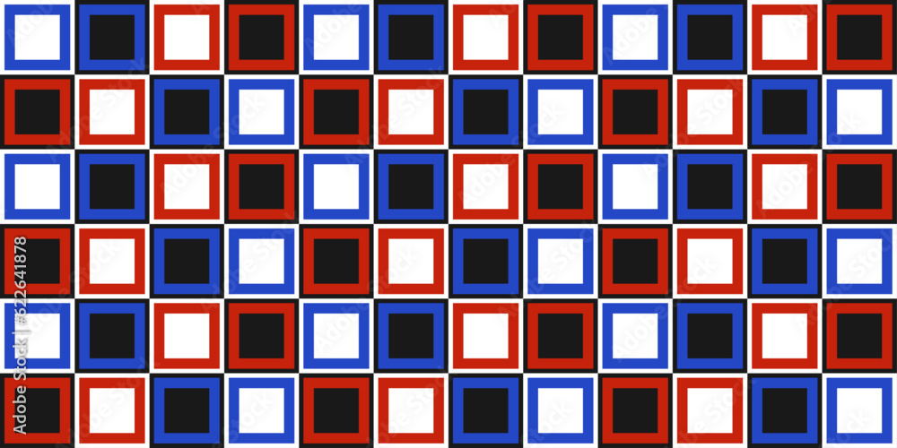Aufkleber red and blue checkered pattern. vector seamless tiling of chess cells. for print, packaging, wallpap