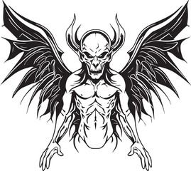 Biblical scary demon, Evil demon Vector Illustration, SVG