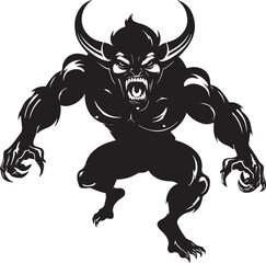 Biblical scary demon, Evil demon Vector Illustration, SVG