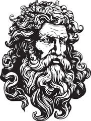 Ancient greek god sculptures, Greece mythology god,  vector Illustration, SVG