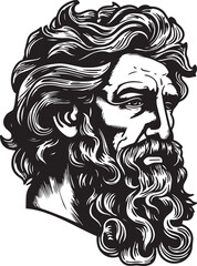 Ancient greek god sculptures, Greece mythology god,  vector Illustration, SVG