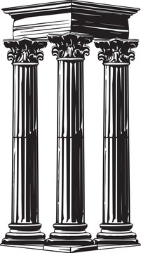 Ancient  Greek columns vector illustration, SVG
