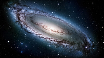 A galaxy filled with vibrant colors and cosmic dust, illuminating the darkness of space. Generative AI