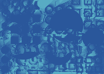 Distressed dotted design element. Duo tone, grunge poster . Modern art .Abstract, grungy composition . Half tone background. Halftone dots texture effect .Contemporary vector. Grange design