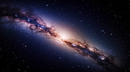 Obraz premium A galaxy filled with vibrant colors and cosmic dust, illuminating the darkness of space. Generative AI