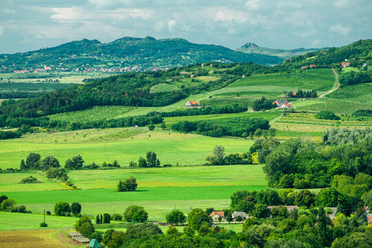 Classical hungarian landscape of Balaton Highlands, Kali-Basin, Hungary