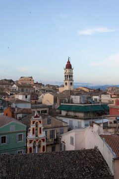 Rooftop view of Corfu old town in greece