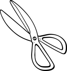 hand drawn scissor illustration.