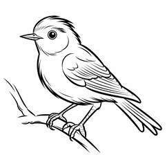 Fototapeta premium Bird coloring page for toddlers