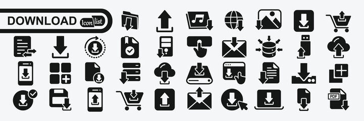 Download icon set. Software download icon . Web icon set .