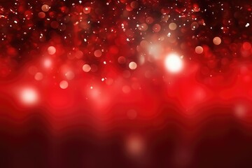 Red Christmas background with a beautiful glitter bokeh. Generative AI