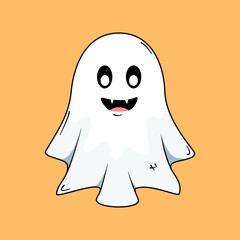 ghost happy halloween character ,boo , cartoon ghost spooky ghost cute kawaii, vector illustration design