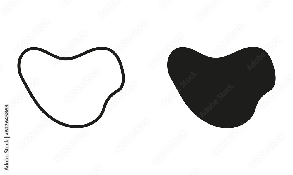 Aufkleber random liquid design form, pebble, stone collection. organic blob irregular shape line and silhouett