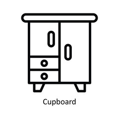 Cupboard Vector   outline Icon Design illustration. Kitchen and home  Symbol on White background EPS 10 File