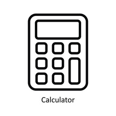 Calculator Vector   outline Icon Design illustration. Kitchen and home  Symbol on White background EPS 10 File