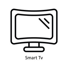 Smart Tv Vector   outline Icon Design illustration. Kitchen and home  Symbol on White background EPS 10 File