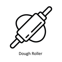 Dough Roller  Vector   outline Icon Design illustration. Kitchen and home  Symbol on White background EPS 10 File