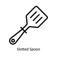 Slotted Spoon Vector   outline Icon Design illustration. Kitchen and home  Symbol on White background EPS 10 File