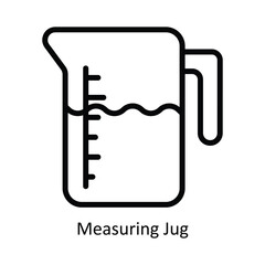Measuring Jug Vector   outline Icon Design illustration. Kitchen and home  Symbol on White background EPS 10 File
