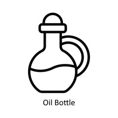Oil Bottle Vector   outline Icon Design illustration. Kitchen and home  Symbol on White background EPS 10 File