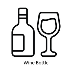 Wine Bottle Vector   outline Icon Design illustration. Kitchen and home  Symbol on White background EPS 10 File