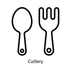 Cutlery Vector   outline Icon Design illustration. Kitchen and home  Symbol on White background EPS 10 File