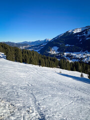 Fototapeta na wymiar Ski region of Kleinwalsertal, Austria