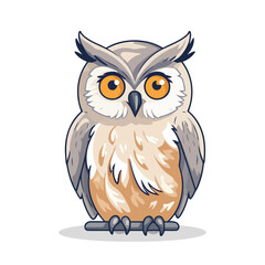 Owl image. Image of a cute owl isolated on white. Vector illustration. Generated AI