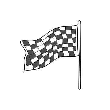 line Checkered flag ai generated
