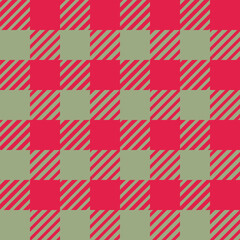 Christmas Buffalo plaid tartan checkered seamless pattern in crimson red and jade green