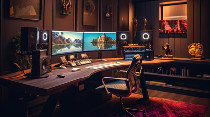 Interior of High-Tech Computer and Gaming room setup