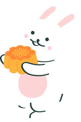 rabbit is holding a moon cake