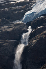 Waterfall of meltwater of Triftwasser after Triftgletscher, Berner Oberland